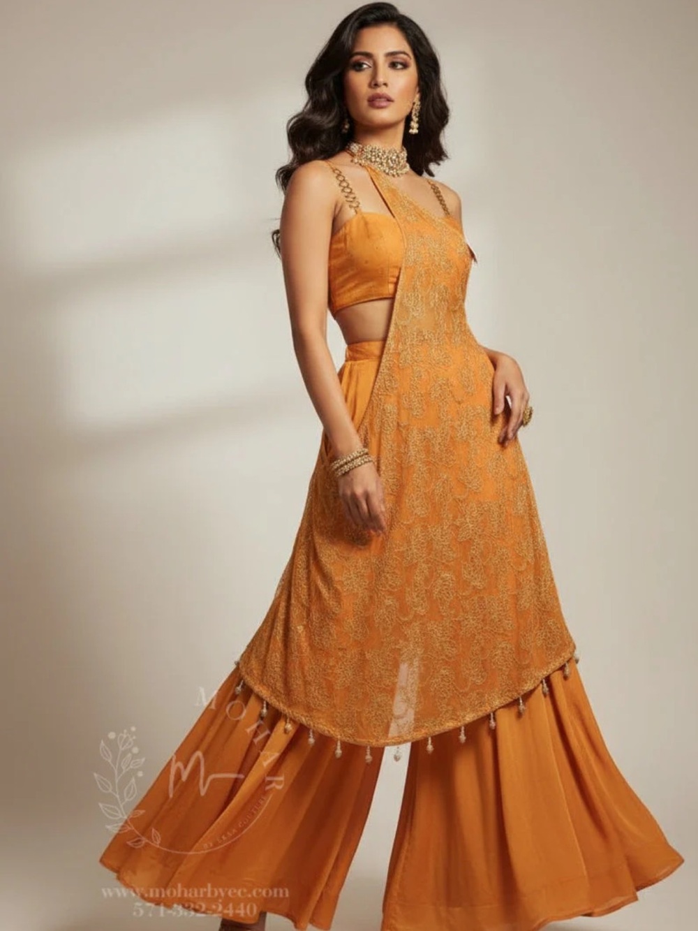 Embellished Indo-Western Sharara Set